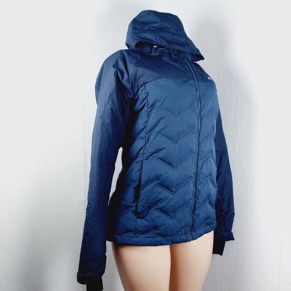Columbia Women's Navy Blue Omni-Tech Trek Down Long Sleeve Puffer Jacket Size L - Picture 3 of 12